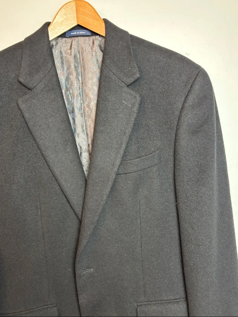 Ralph Lauren Loro Piana Men’s Size 40L Black Two-Button‎ Camel Hair Sport Coat